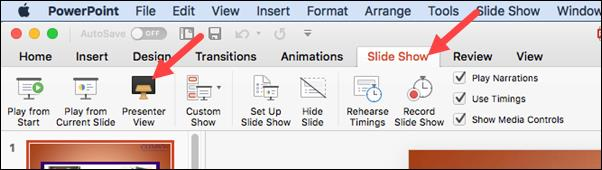 how to enter presentation mode on powerpoint